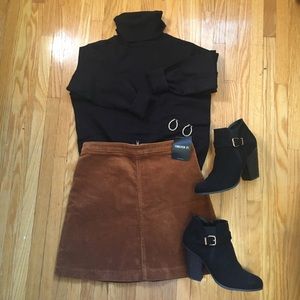 NWT Corduroy Camel Mini Skirt